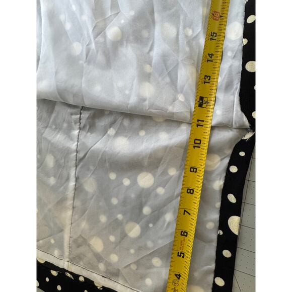 Vintage 80s Black Polka Dot Pencil Skirt Side Slits Pinup Rockabilly Midi Wiggle - Picture 2 of 15